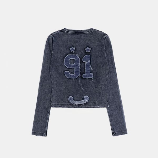 Áo Thun Dài Tay [Unisex] Badblood - [w-tee25-014] Rusty Denim Muscle Blue