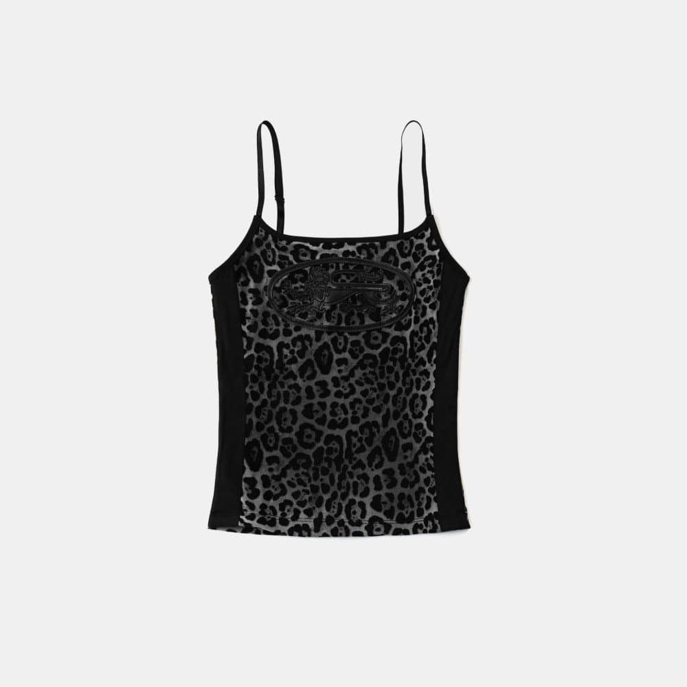 Áo Croptop [Nữ] Badblood - [w-tnk25-036] Mystic String Tank Black Leopard 