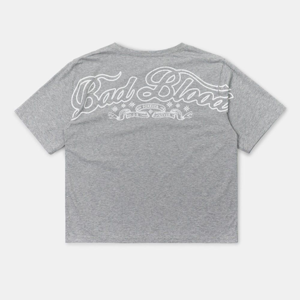  Áo Thun [Unisex] Badblood - [w-tee25-029] Mystic 1/2 Print T-Shirt Slim Fit Grey 