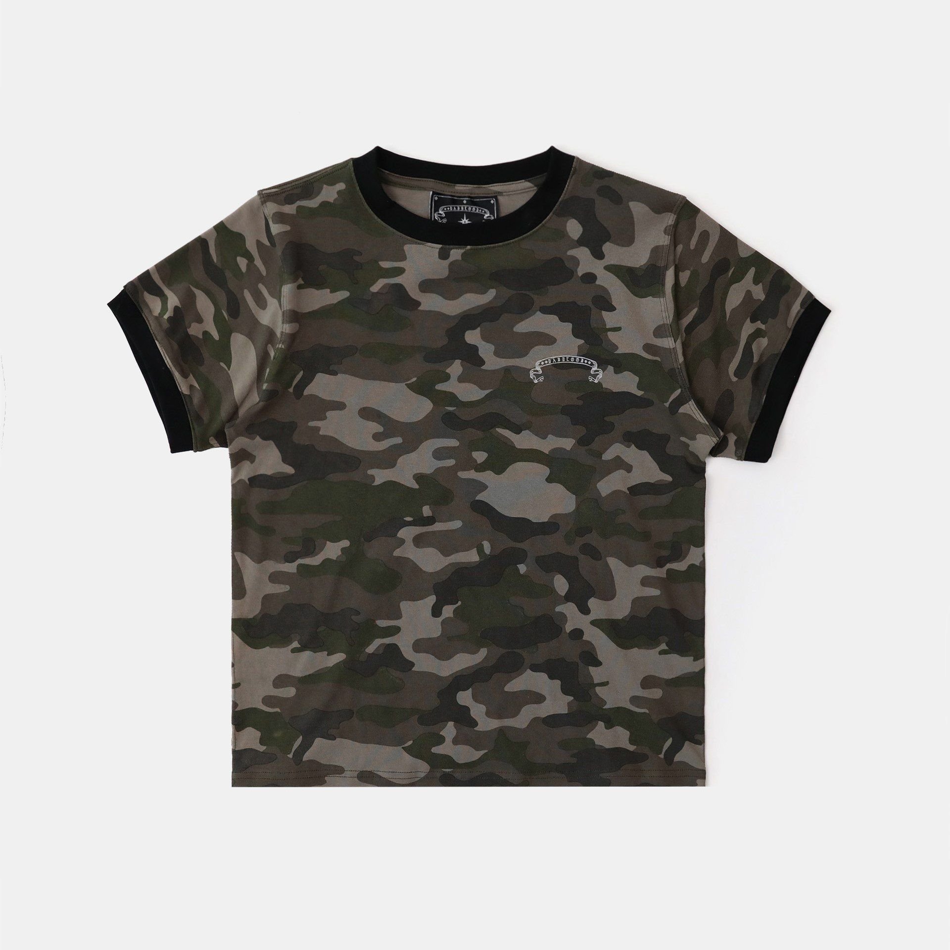  Áo Thun [Unisex] Badblood - [w-tee25-093] Cosmo Reflective Ringer T-Shirt - Green Camo 