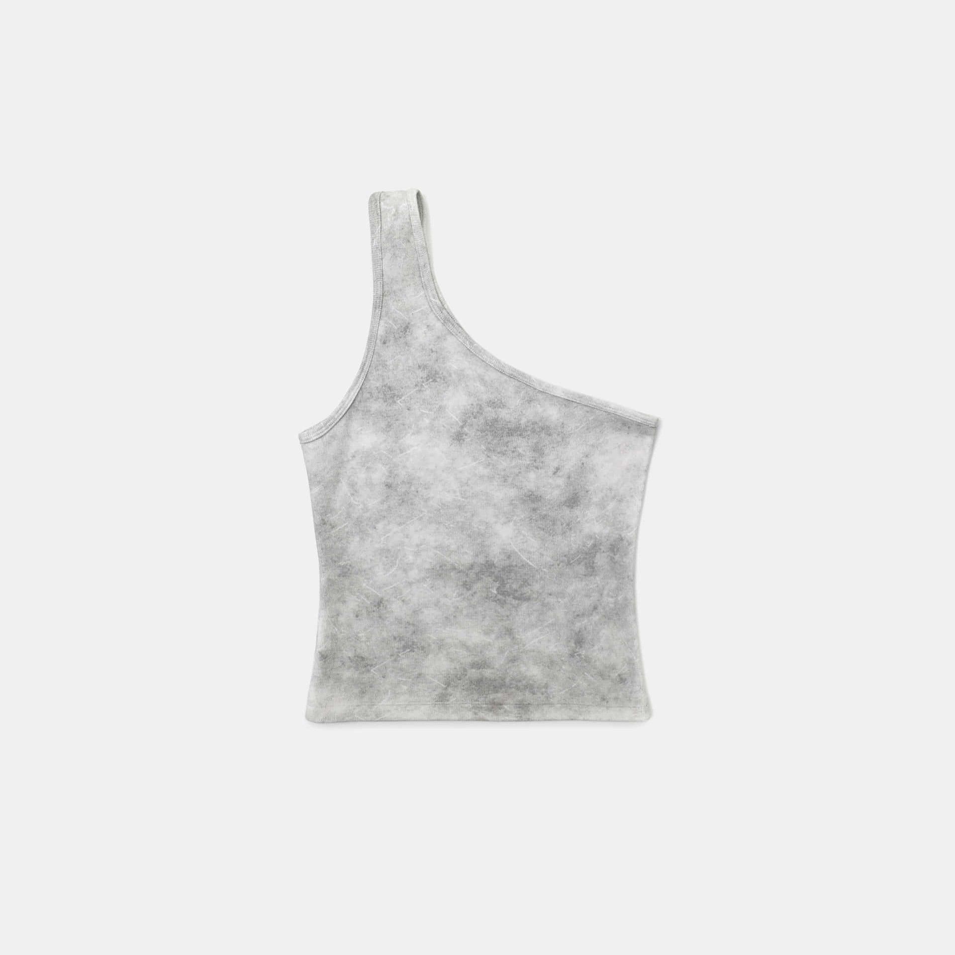  Áo Croptop [Nữ] Badblood - [w-tnk25-022] Ryan Patch One Shoulder Tank Washed White 
