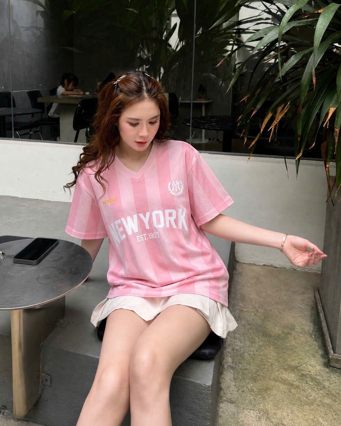  Áo Thun New Era - [Unisex] NY Yankees Jersey Pink T-Shirt - 15878976 