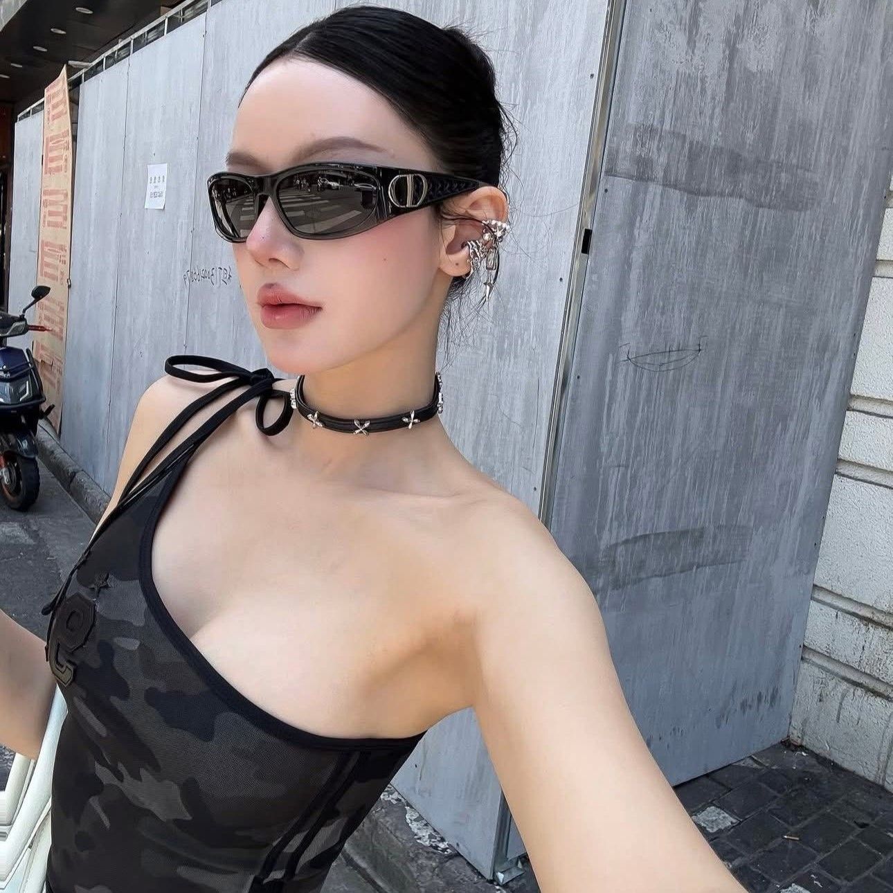  Áo Hai Dây [Nữ] Badblood - [w-tnk25-014] Vintage Club One Shoulder Tank 