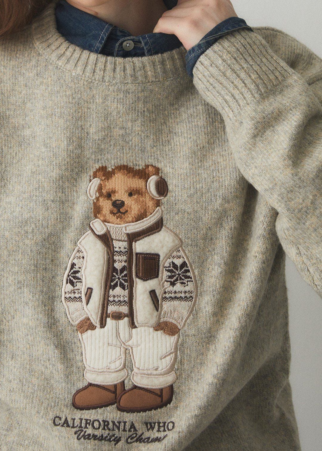  Áo Sweater WHOAU [Unisex] - Steve Jacquard Knit - WHKAE4T11U 