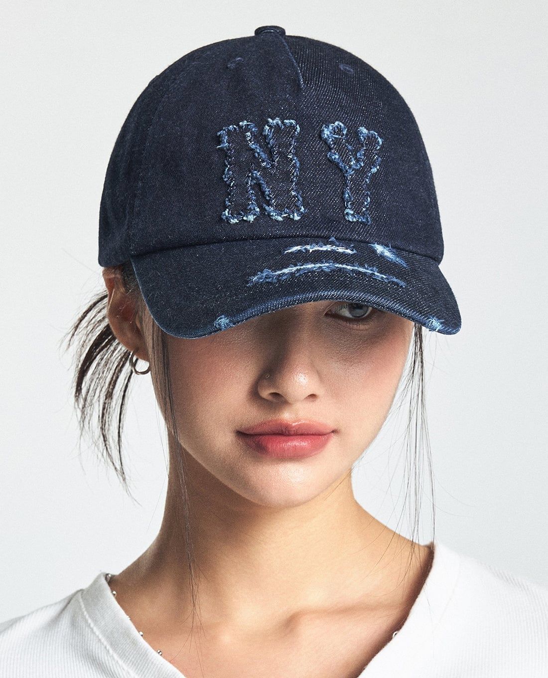  Nón MLB Korea - [Unisex] Basic Coopers Denim 5PANEL NY Indigo - 3ACPDS24N-50INS 