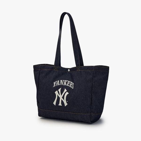 Túi Tote MLB Korea - Vintage Lettering Denim Shopper Bag LA Dodgers - 3AORV025N-50INS