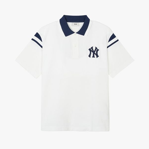 Áo Polo MLB [Unisex] - Varsity Shoulder Color Overfit Collar NY Yankees - 3APQV0143-50IVS