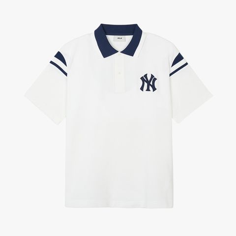 Áo Polo MLB [Unisex] - Varsity Shoulder Color Overfit Collar NY Yankees - 3APQV0143-50IVS