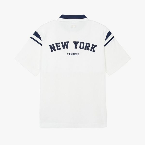 Áo Polo MLB [Unisex] - Varsity Shoulder Color Overfit Collar NY Yankees - 3APQV0143-50IVS