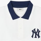  Áo Polo MLB [Unisex] - Varsity Shoulder Color Overfit Collar NY Yankees - 3APQV0143-50IVS 