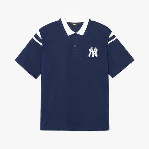 Áo Polo MLB [Unisex] - Varsity Shoulder Color Overfit Collar NY Yankees - 3APQV0143-50NYS