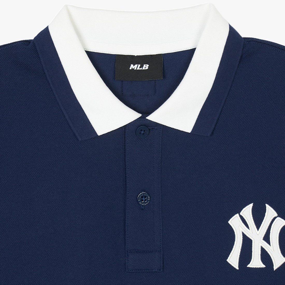  Áo Polo MLB [Unisex] - Varsity Shoulder Color Overfit Collar NY Yankees - 3APQV0143-50NYS 
