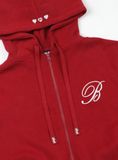 Áo Khoác [Unisex] Badblood - [w-hde24-022] Classic Logo Hooded ZipUp Red 