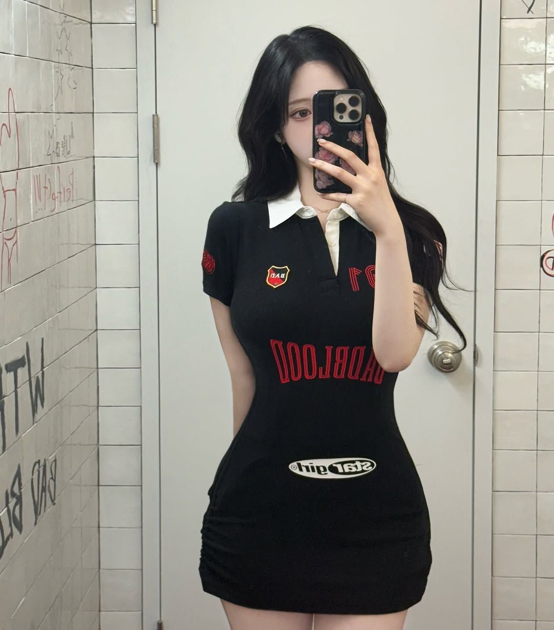  Váy [Nữ] Badblood - [w-drs25-001] Mystic Capsule Polo Mini Dress Black 