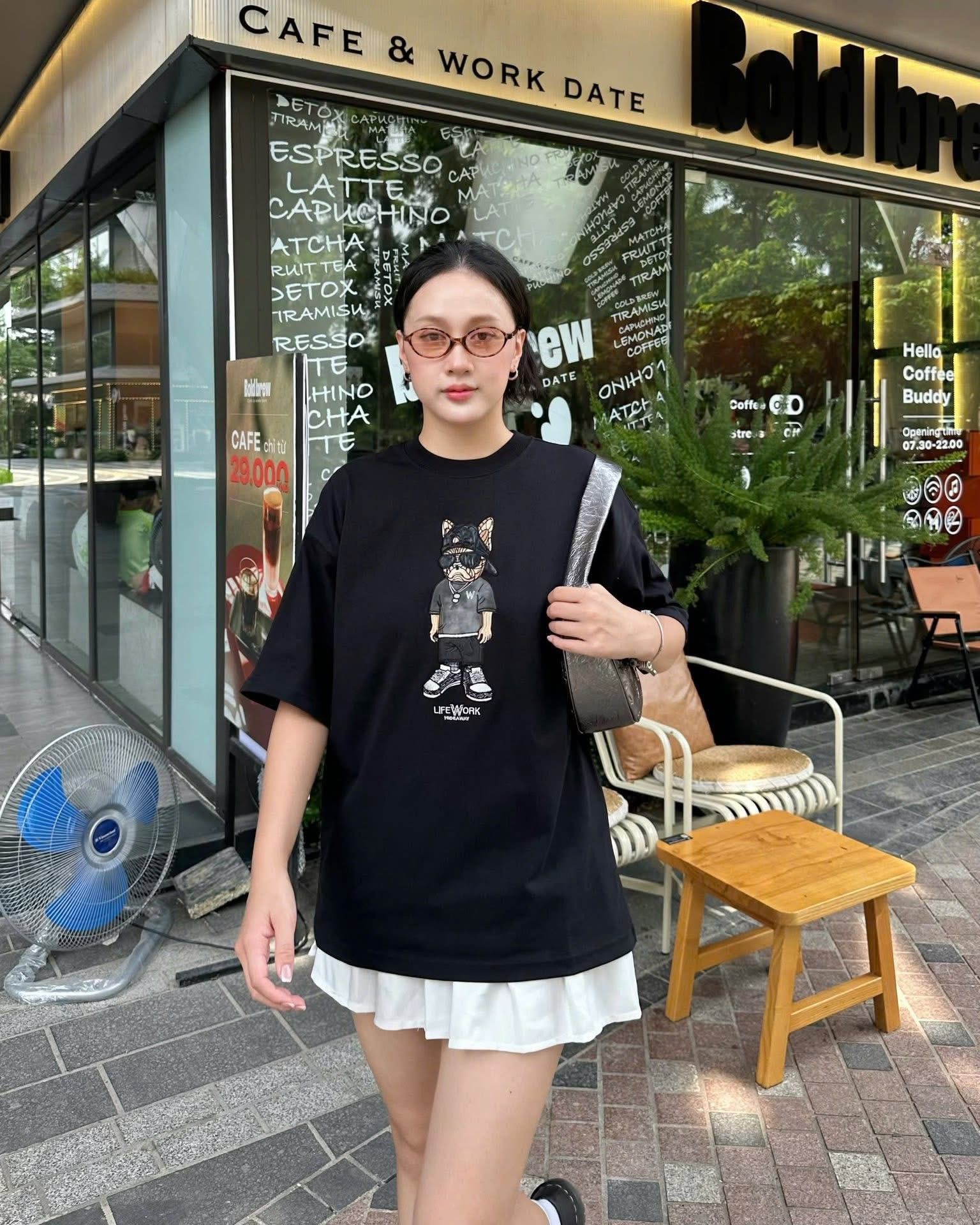  Áo Thun LifeWork - [Unisex] Snap Hipdog Short Sleeve T-Shirt Black - LW252TS106 