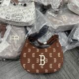  Túi Xách MLB Korea - Classic Monogram Jacquard Large Hobo Bag Boston Brown - 3ABQL023N-43BRS 
