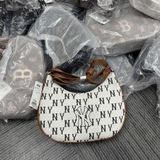  Túi Xách MLB Korea - Classic Monogram Jacquard Large Hobo Bag New York Yankees Cream - 3ABQL023N-50CRS 