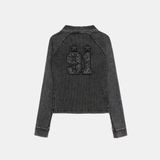  Áo Thun Dài Tay [Unisex] Badblood - [w-tee25-017] Rusty Denim V-Neck Black 