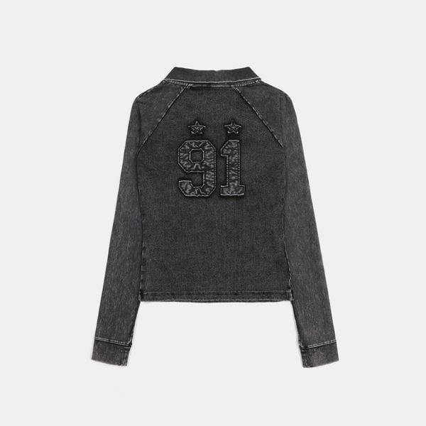 Áo Thun Dài Tay [Unisex] Badblood - [w-tee25-017] Rusty Denim V-Neck Black