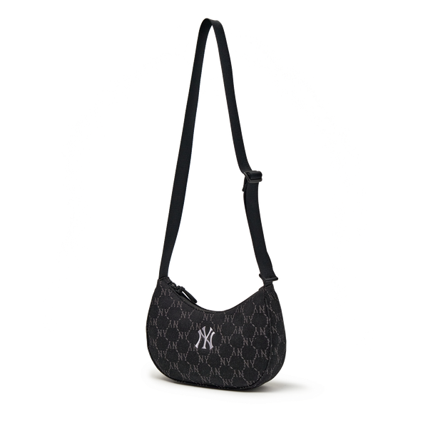 Túi Xách MLB Diamond Monogram Denim JQD Hobo Bag NY Yankees - 3ABQMV45N-50BKS