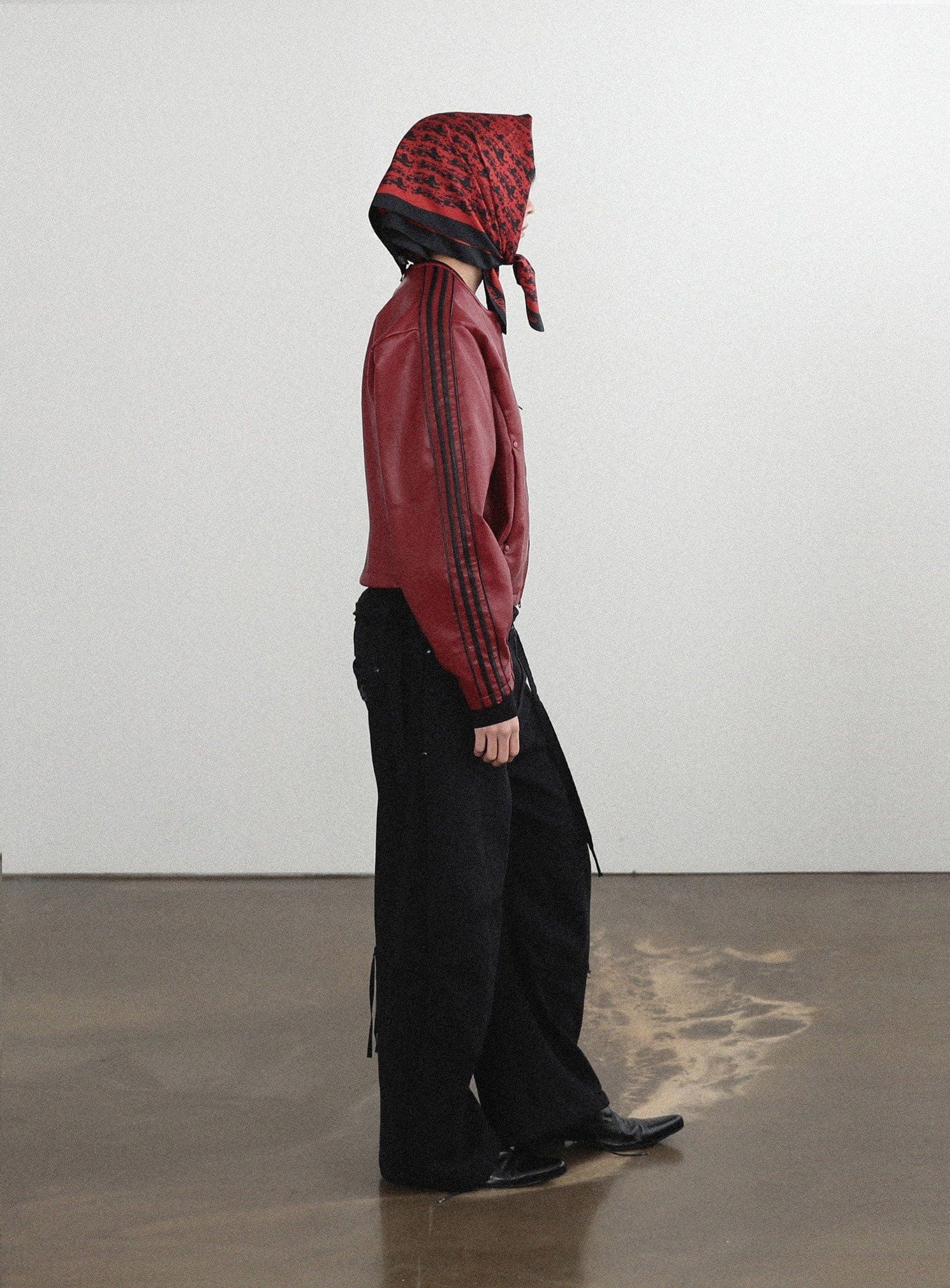  Áo Khoác [Unisex] Badblood - [w-jkt24-059] Billy Leather Collarless Jacket - Red 