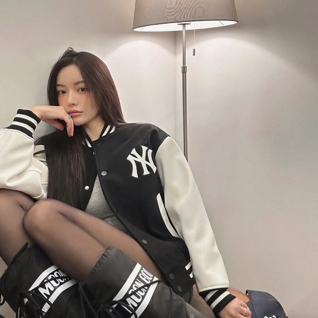  Áo Bomber MLB [Unisex] Wool Basic Varsity Jacket NY - 3AJPV0141-50BKS 