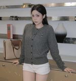  Áo Cardigan WHOAU [Nữ]- Steve Cable Cardigan Gray - WHCKF4901F 