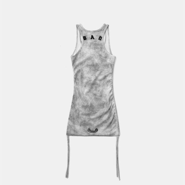 Váy [Nữ] Badblood - [w-drs25-006] Lion Patch Tank Mini Dress Washed White