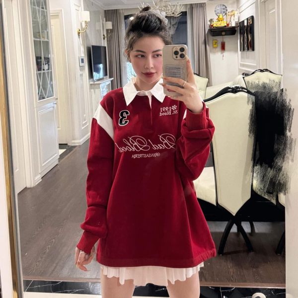  Áo Sweater [Unisex] Badblood - Saint Blood Rugby Shirt Red - w-sweatshirt24-011 