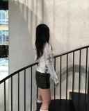  Áo Thun Dài Tay [Unisex] Badblood - [w-tee25-146] PEACE NOT WAR Dusty White 