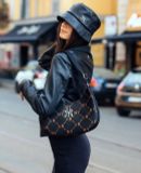  Túi Xách MLB Korea - Diamond Monogram PU Embo Large Hobo Bag NY Yankees - 3ABQL012N-50BKS 