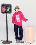  Áo Len ADLV Distressed Bear Knit Pink 