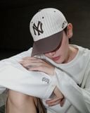  Nón MLB Korea - [Unisex] Signature Stripe Unstructured Ball Cap NY - 3ACPB255N-50BRD 