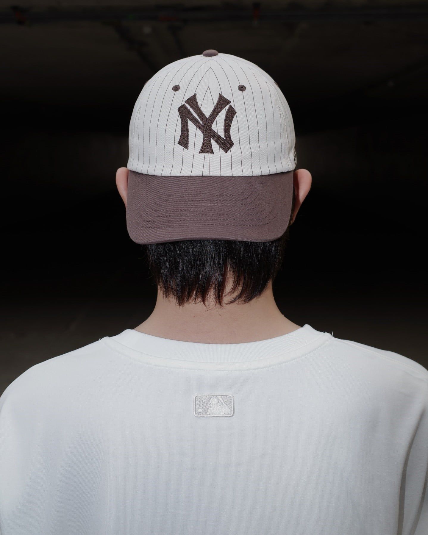  Nón MLB Korea - [Unisex] Signature Stripe Unstructured Ball Cap NY - 3ACPB255N-50BRD 