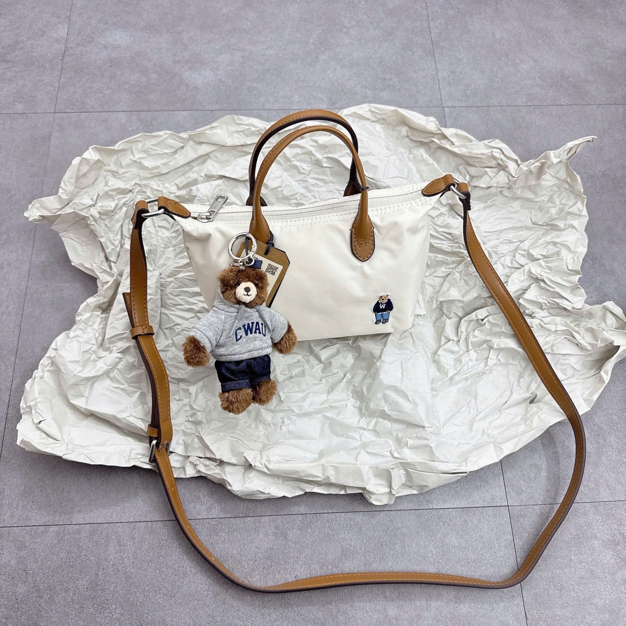  Túi Xách Whoau - Steve Nylon Mini Cross Bag White - WHBGG1111A 