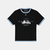  Áo Thun [Unisex] Badblood - [w-tee25-105] Lion Jersey Ringer T-Shirt Black 