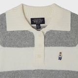  Áo Sweater Whoau Bokashi Stripe Collar Pullover Ivory - WHKAF4T32F 