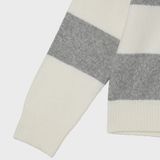  Áo Sweater Whoau Bokashi Stripe Collar Pullover Ivory - WHKAF4T32F 