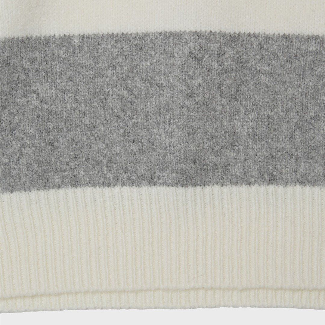  Áo Sweater Whoau Bokashi Stripe Collar Pullover Ivory - WHKAF4T32F 