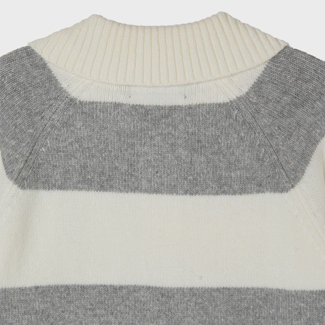  Áo Sweater Whoau Bokashi Stripe Collar Pullover Ivory - WHKAF4T32F 