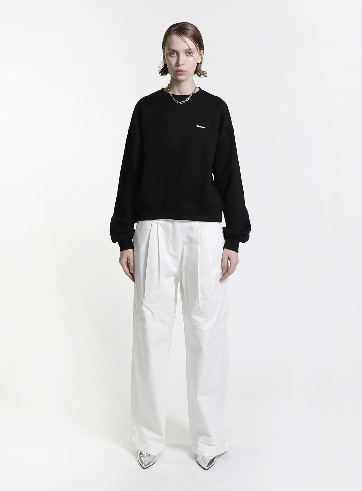  Áo Sweater [Unisex] Badblood -[w-sweatshirt22-003] Minimal Logo Heavyweight - Black 