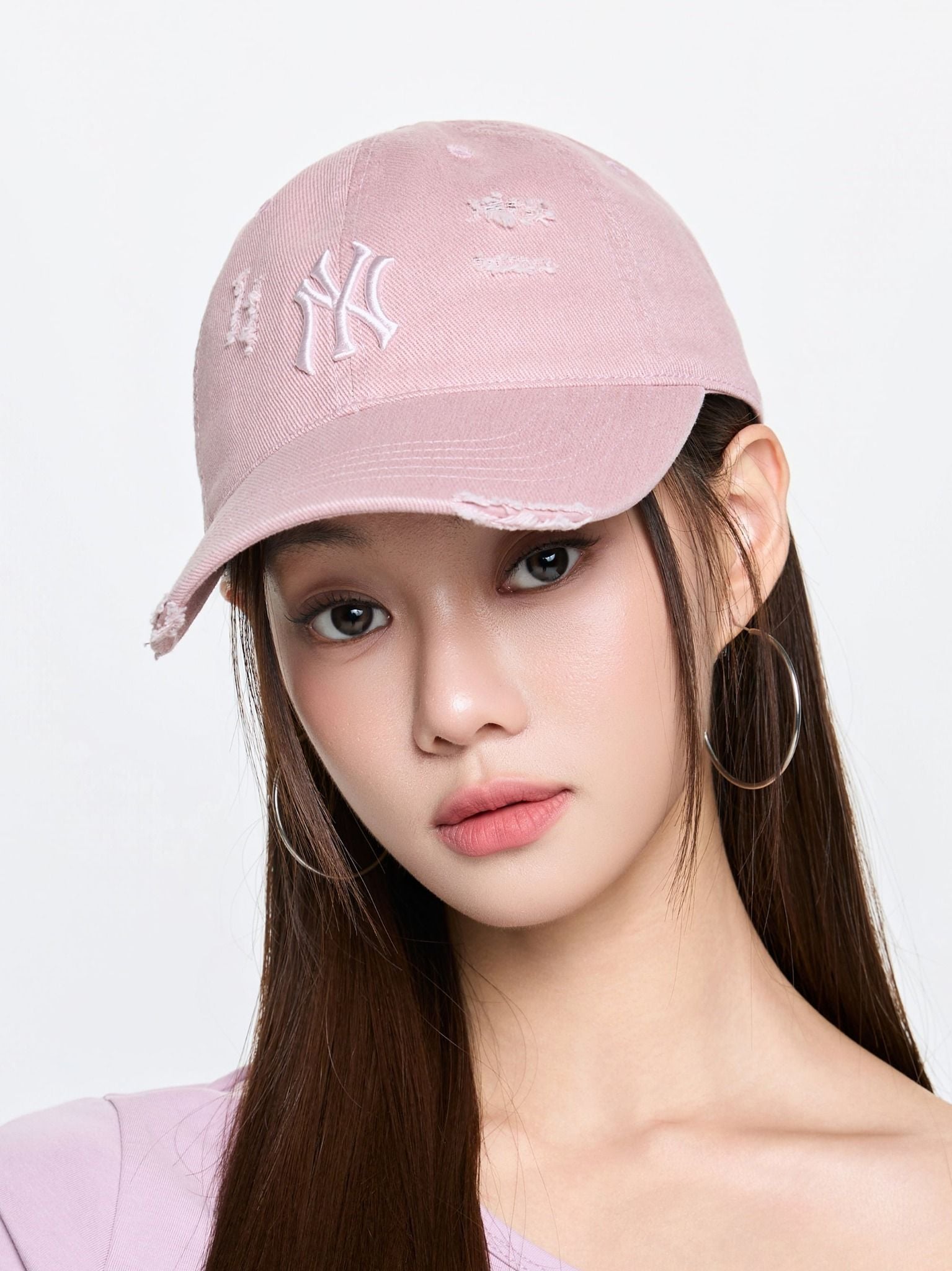  Nón MLB Korea - [Unisex] Damage Washed Unstructured Ball Cap NY Yankees - 3ACPVV34N-50PKM 