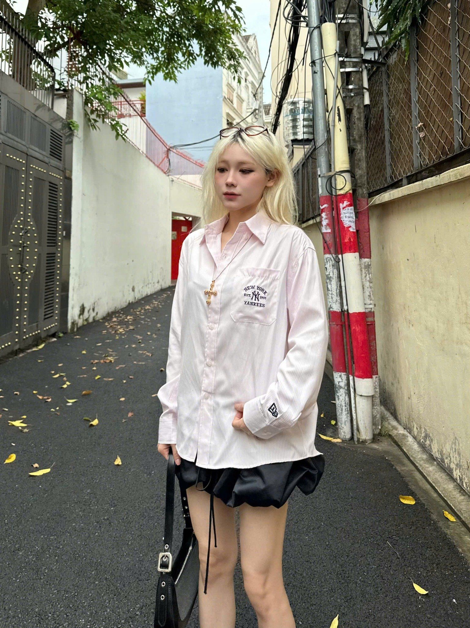  Áo Sơ Mi New Era - [Unisex] NY Yankees Striped Pink - 14529329 