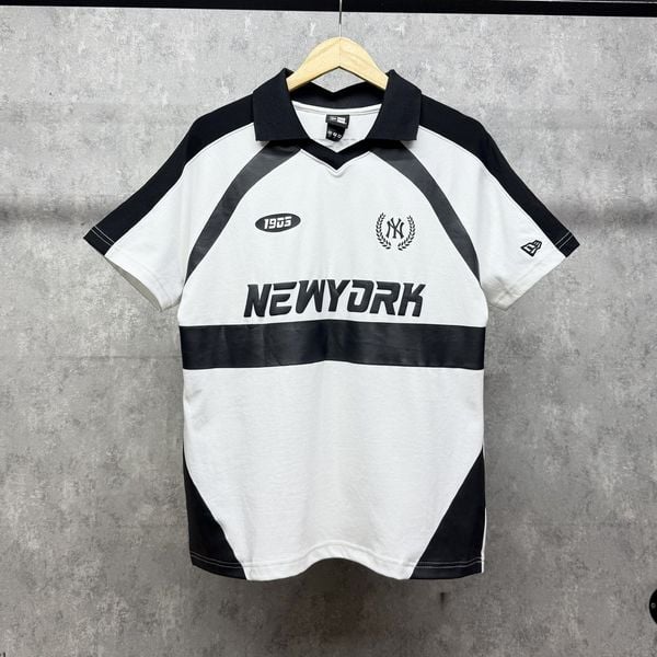 Áo Thun Polo New Era - [Unisex] NY Racing Style White/Black