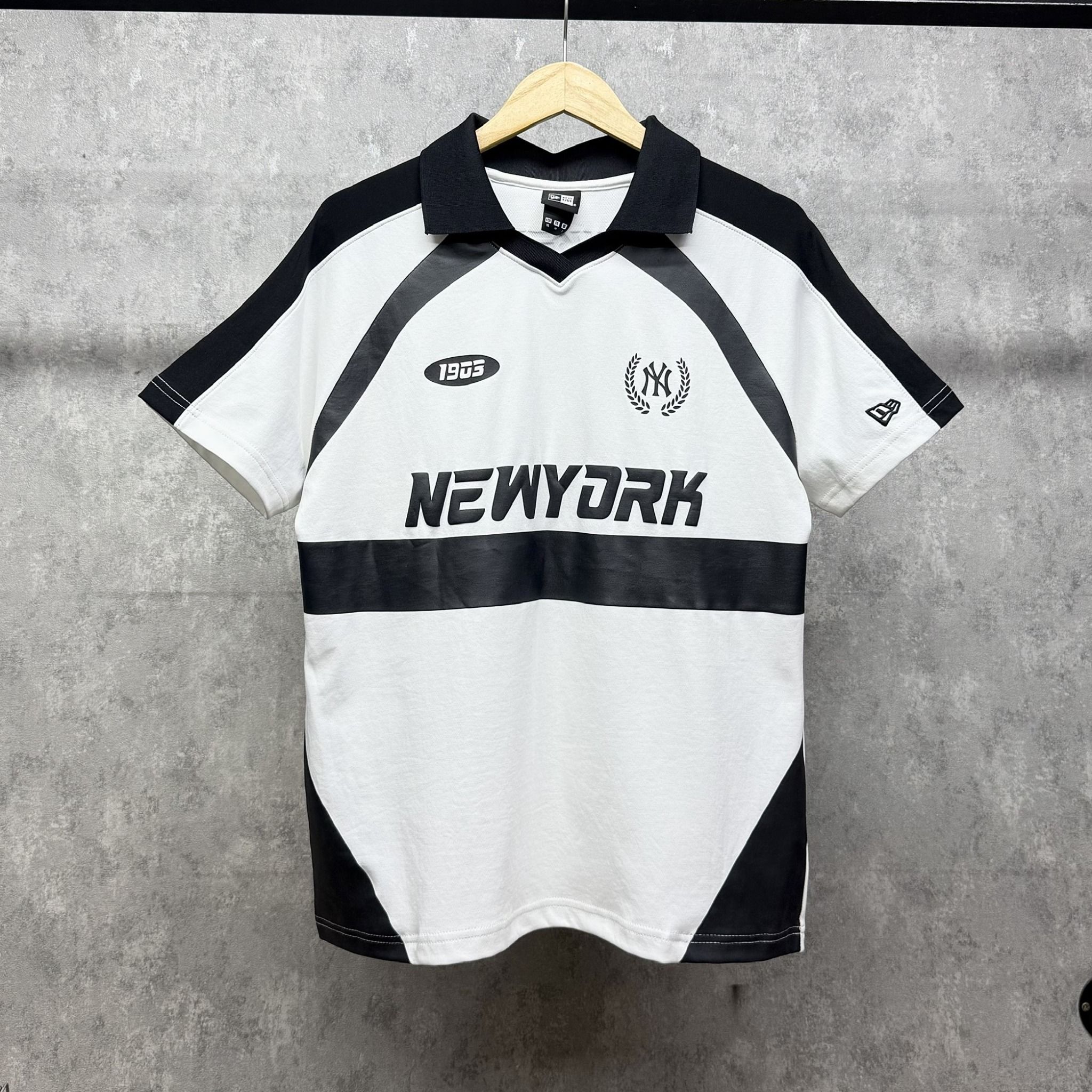  Áo Thun Polo New Era - [Unisex] NY Racing Style White/Black 