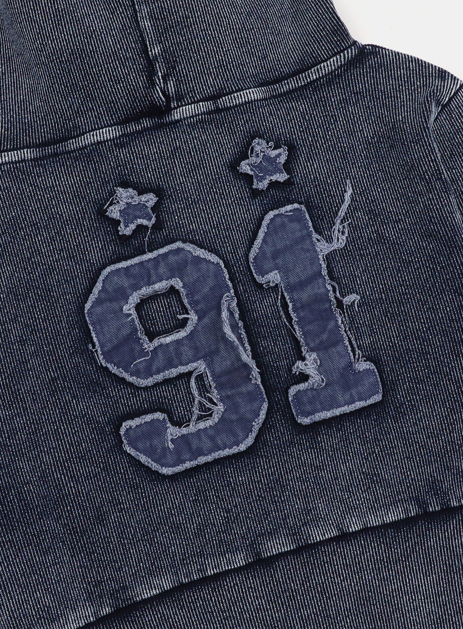  Áo Khoác [Unisex] Badblood - [w-hde25-007] Rusty Denim Hooded Slim Fit Blue 