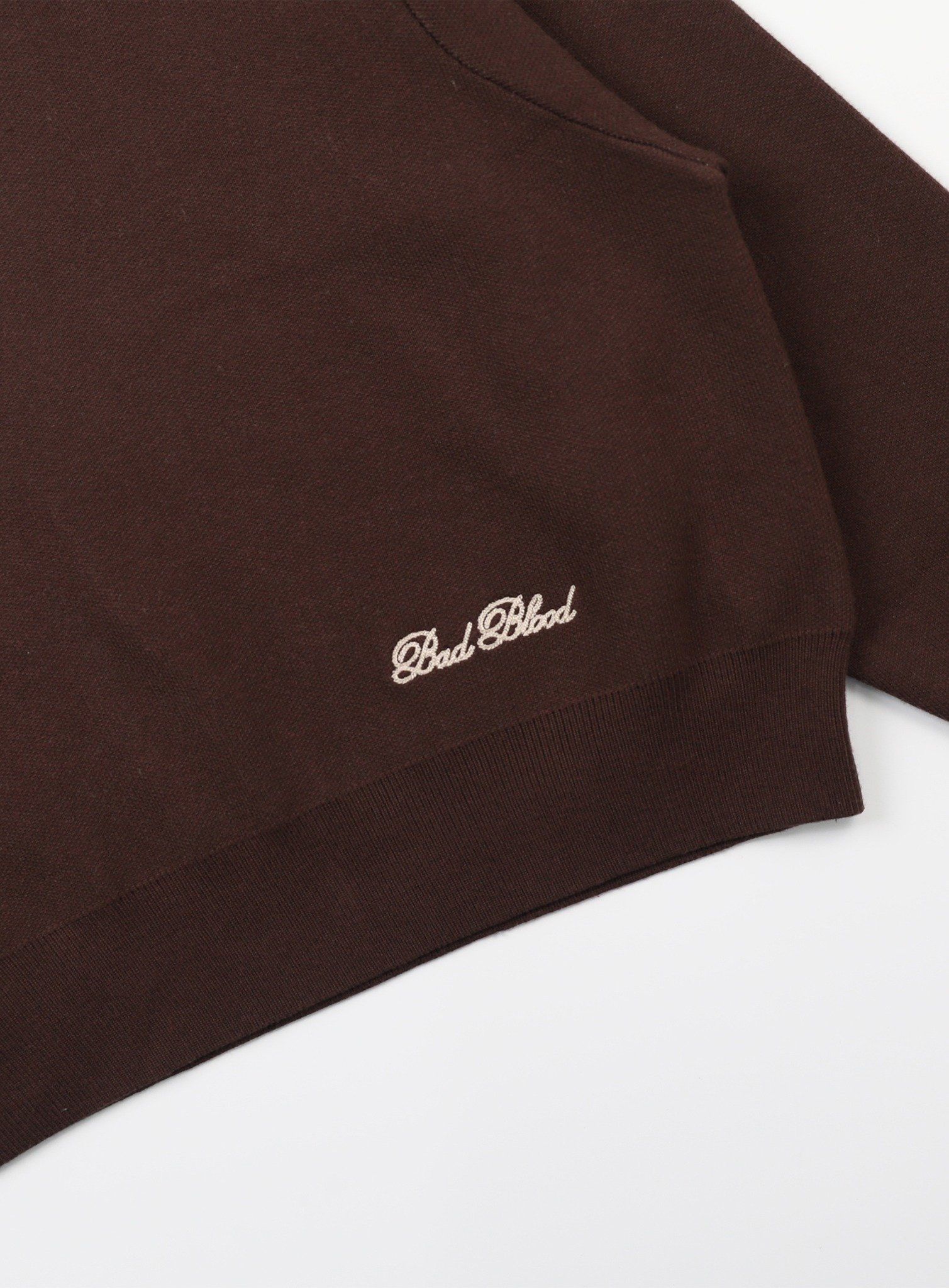  Áo Sweater [Unisex] Badblood - [w-knt24-009] Classic Big Logo Crewneck Sweater - Brown 