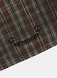  Áo Sơ Mi [Unisex] Badblood - [w-sht25-007] Cosmo Graphic Short Sleeve Shirt Brown Check 