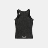  Áo Croptop [Nữ] Badblood - [w-tnk25-008] Rusty Denim Tank Top Black 