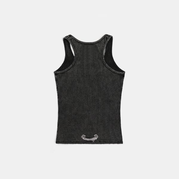 Áo Croptop [Nữ] Badblood - [w-tnk25-008] Rusty Denim Tank Top Black